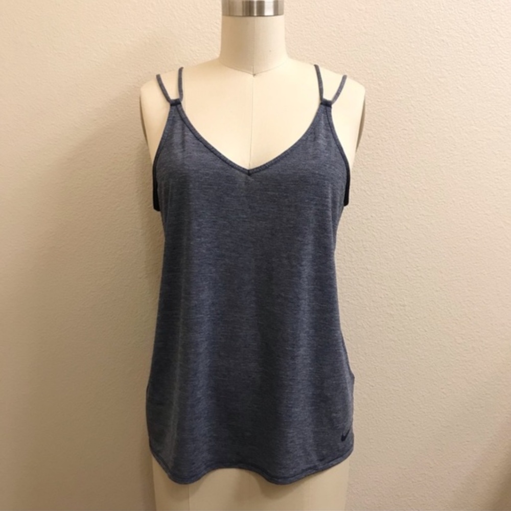 Nike Dri-Fit Peri Blue Heather Strappy Back Tank